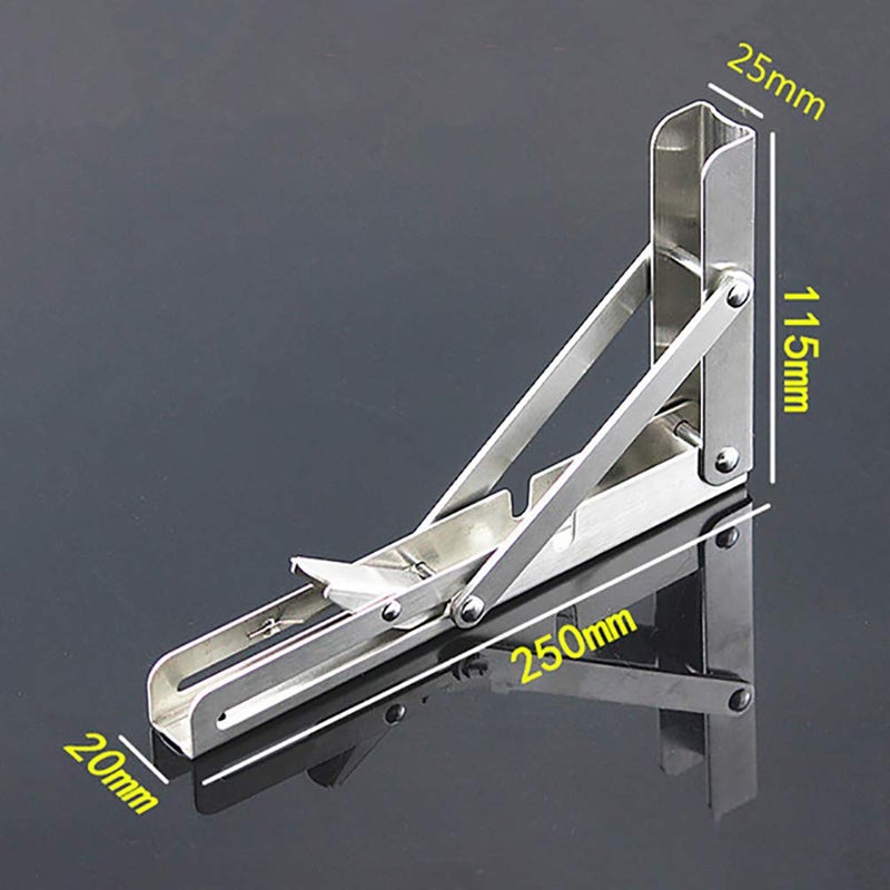 NObranded 2PCS 10 Inch Length Stainless Steel Triangle Folding Angle Bracket Adjustable Wall Mounted Durable Bearing Shelf Bracket DIY Home Table Bench - Image 4